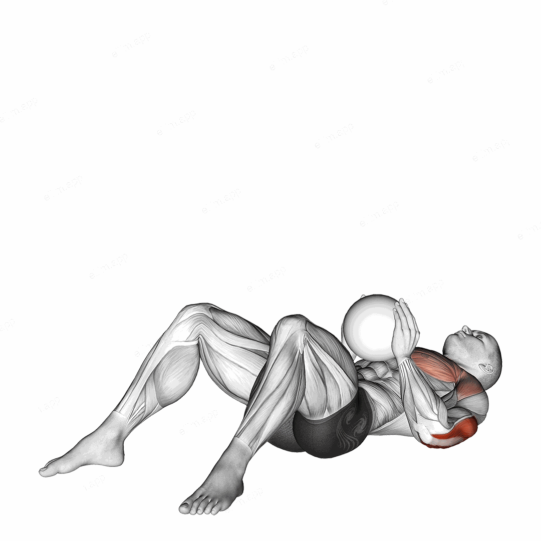 Medicine Ball Supine Chest Throw exercise targeting Upper Arms