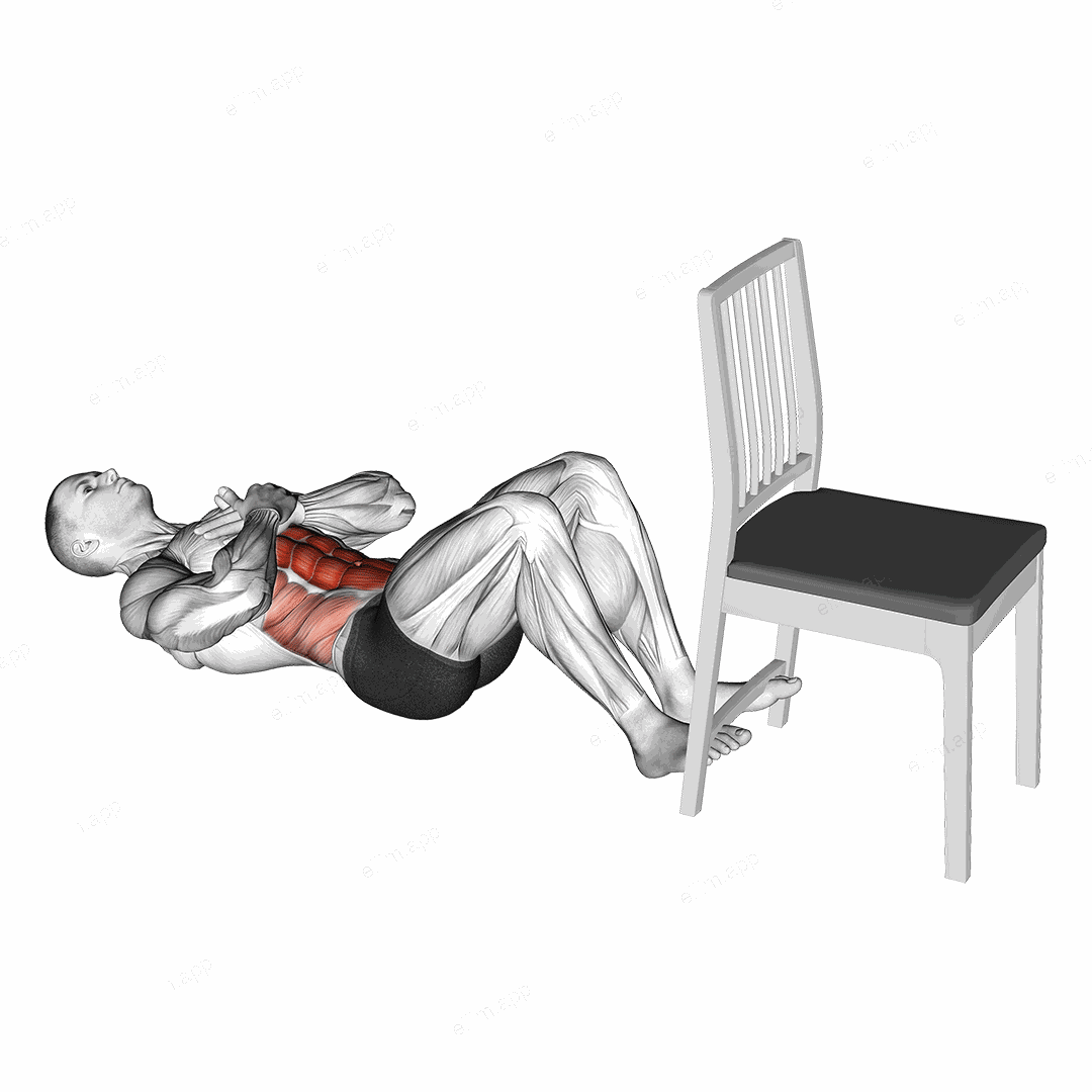 Sit up with Chair Assisted exercise targeting Waist and Rectus Abdominis