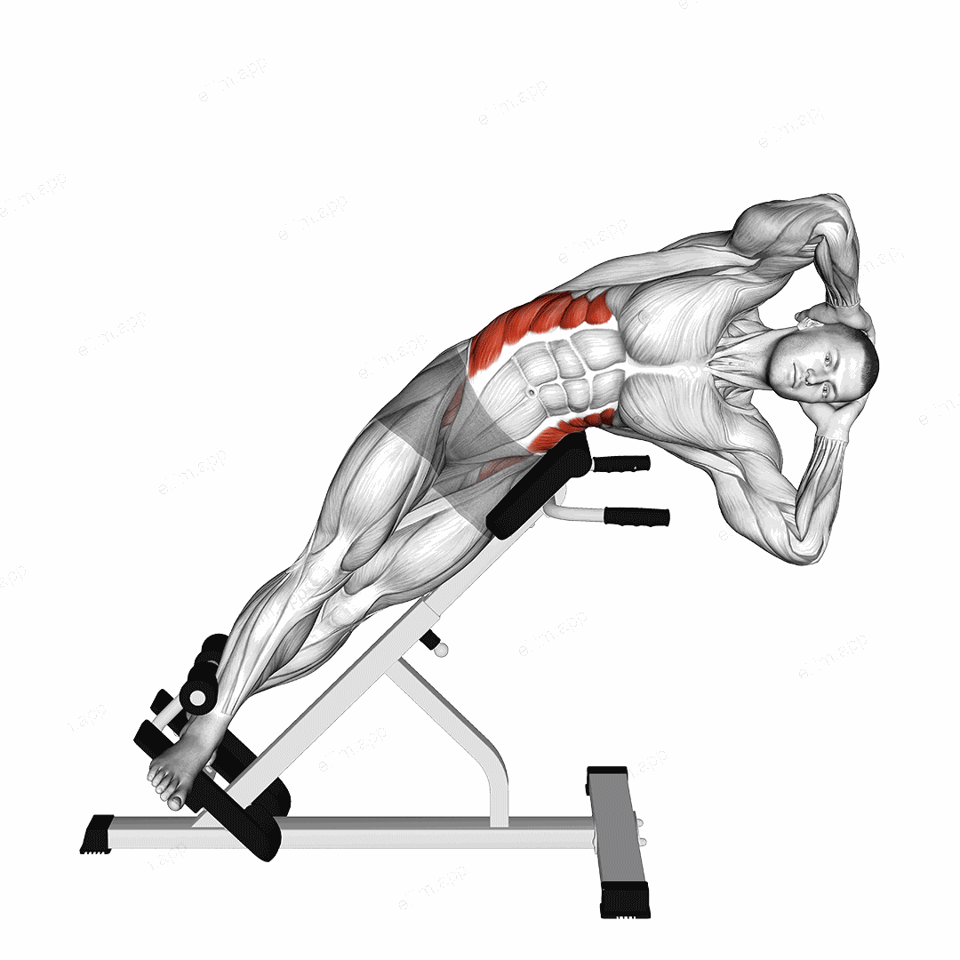 45 degrees Side Bend exercise targeting Waist