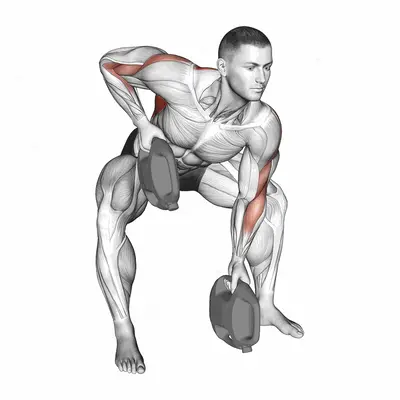 Bottle Weighted Gorilla Row exercise targeting Back