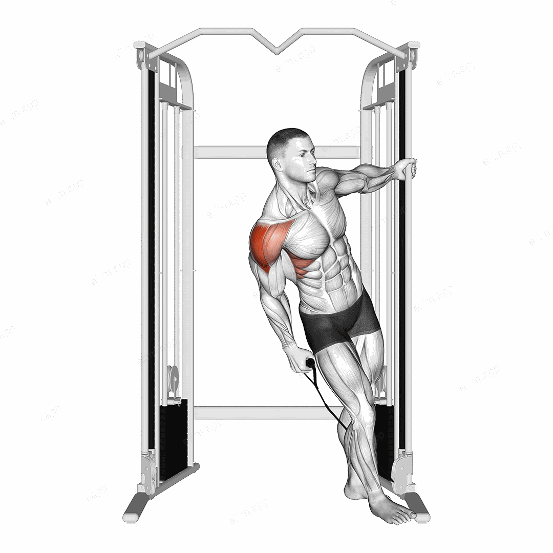 Cable Leaning Lateral Raise exercise targeting Shoulders