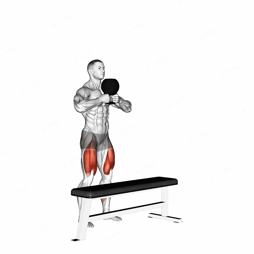Kettlebell Step-up exercise targeting Thighs