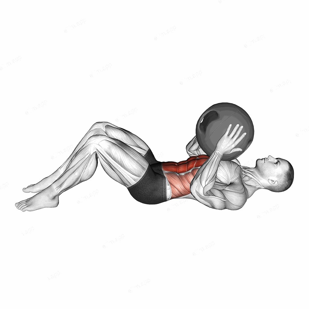Medicine Ball Crunch exercise targeting Waist