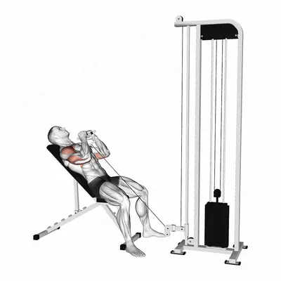Cable Incline Close Grip Shoulder Press with V-Bar exercise targeting Shoulders