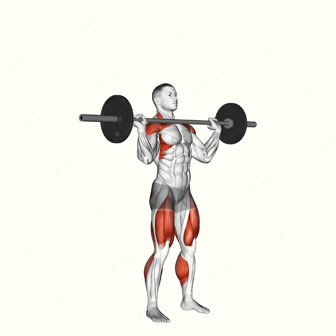 Barbell Power Jerk exercise targeting Weightlifting and Adductor Magnus