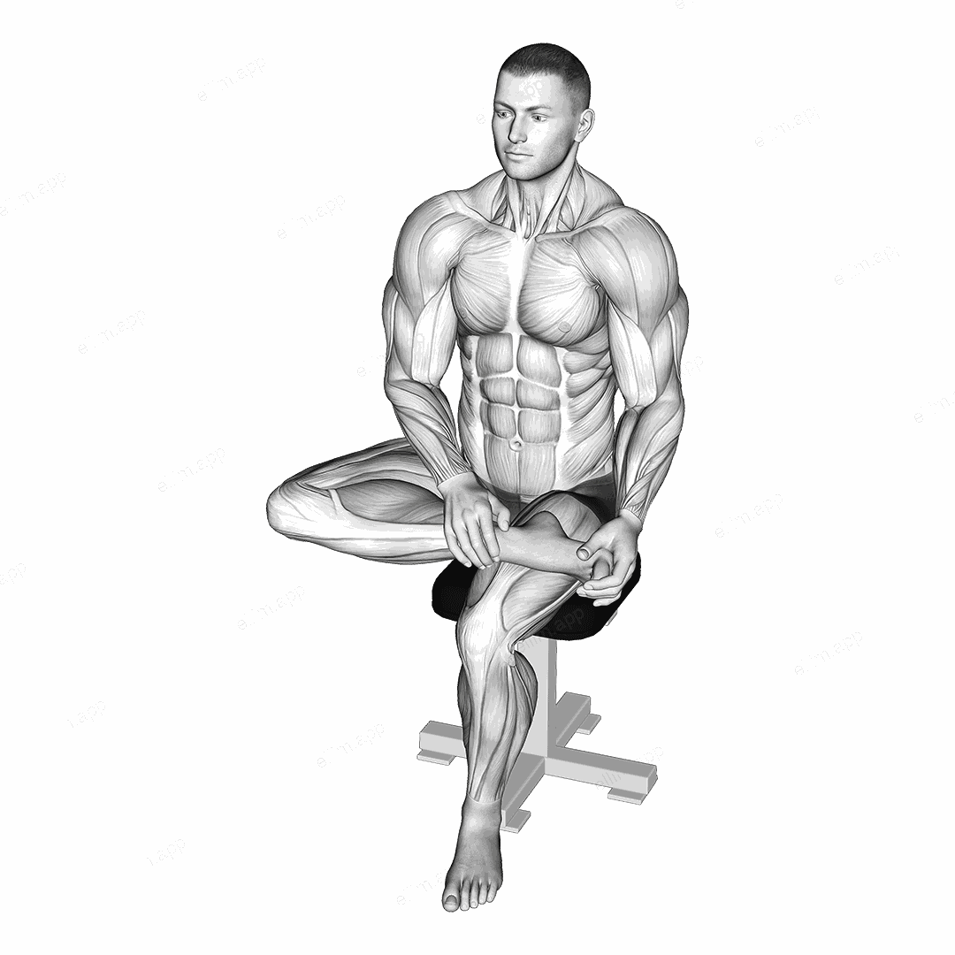 Seated Toe Flexor Stretch exercise targeting Calves