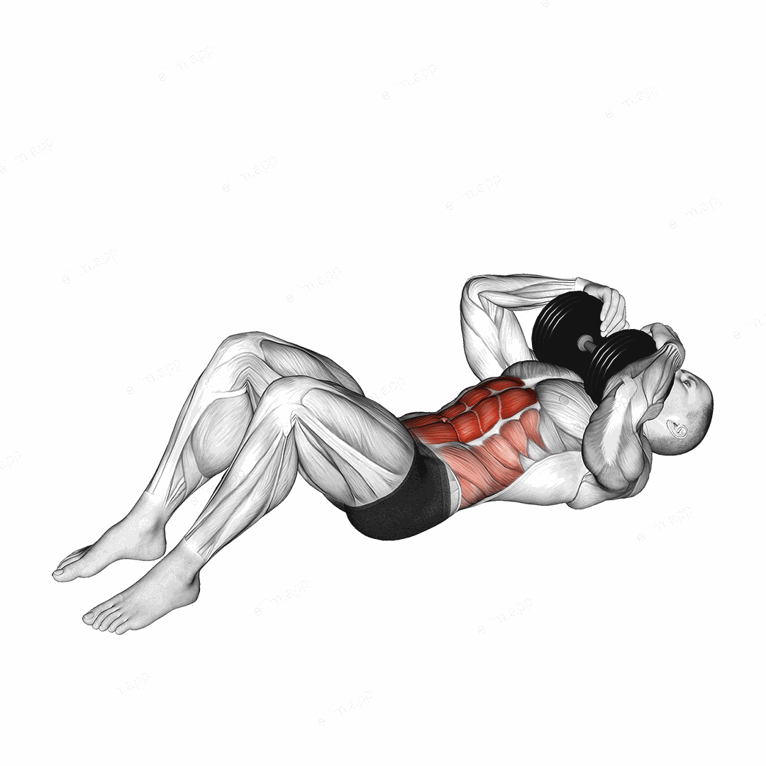 Dumbbell Sit up exercise targeting Waist