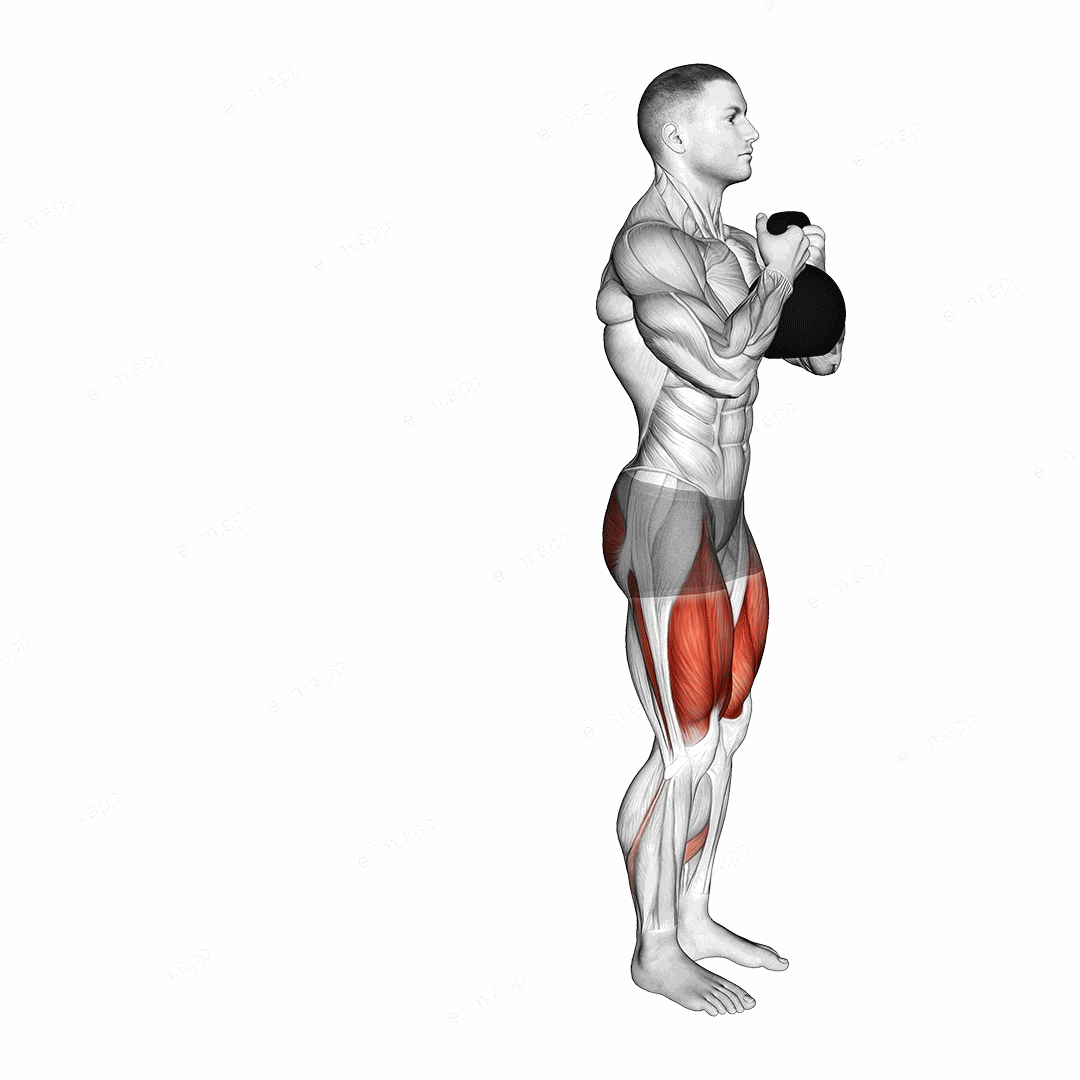 Kettlebell Rear Lunge exercise targeting Thighs
