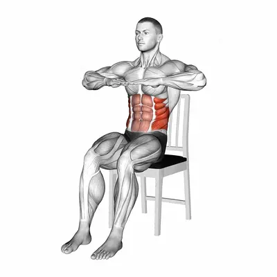 Sitting Russian Twist on a Chair exercise targeting Waist