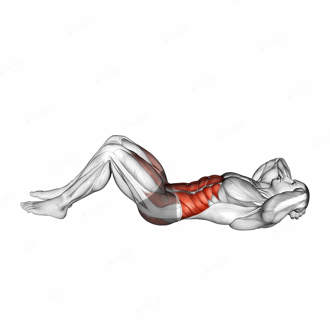 Air Twisting Crunch exercise targeting Waist and Iliopsoas