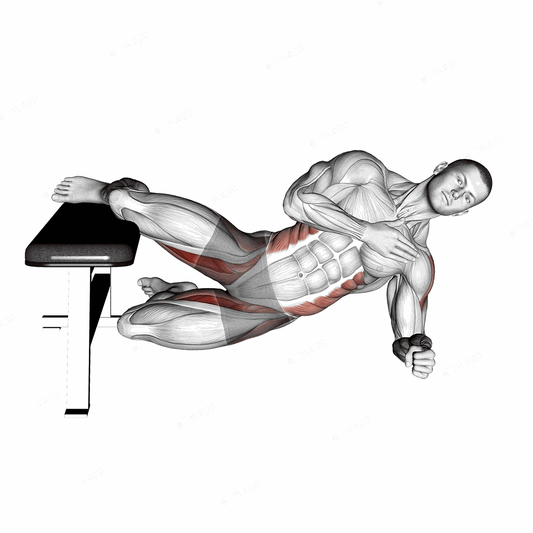 Side Plank Hip Adduction (bent knee) exercise targeting Hips and Adductor Brevis