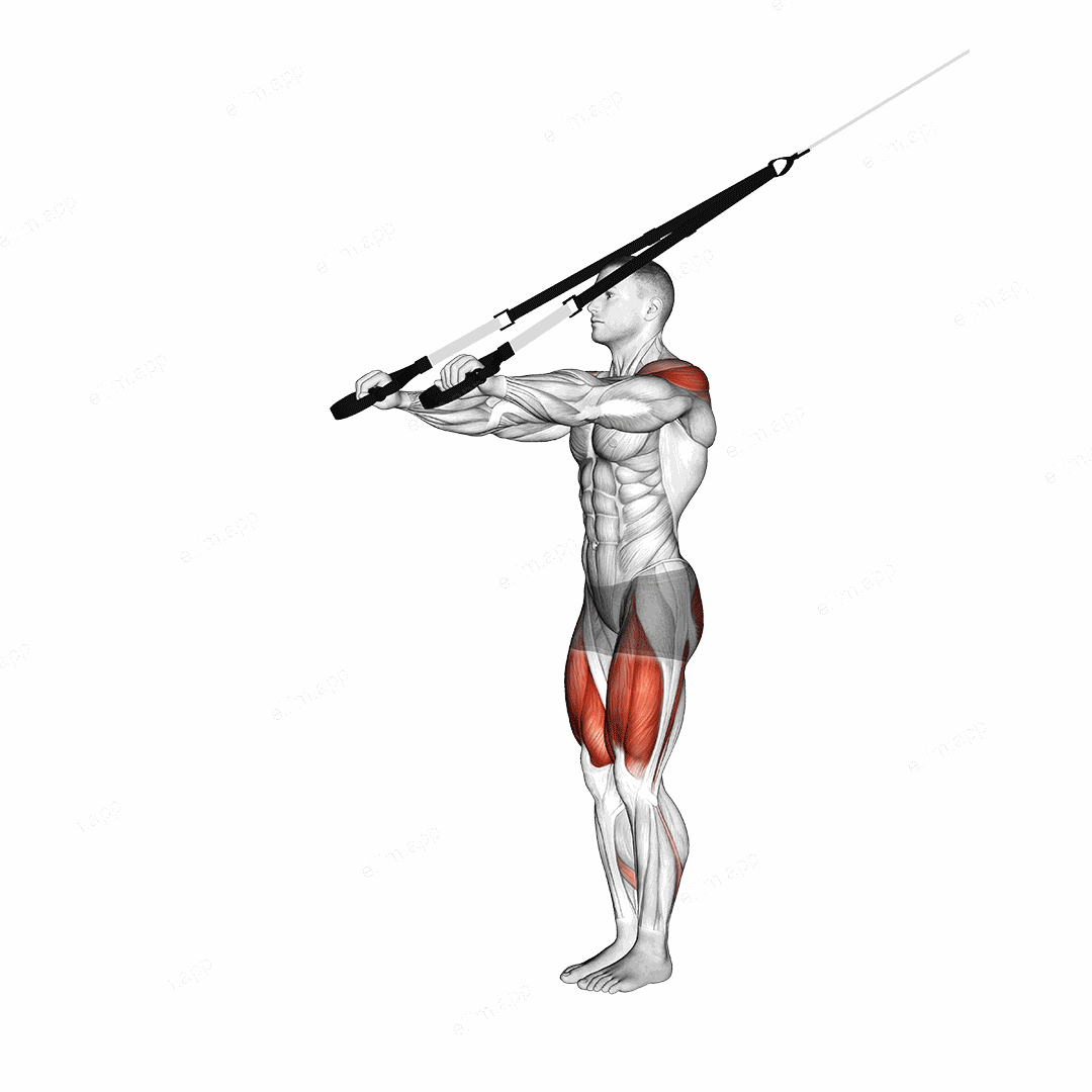 Suspender Forward Lunge with Rear Fly exercise targeting Shoulders