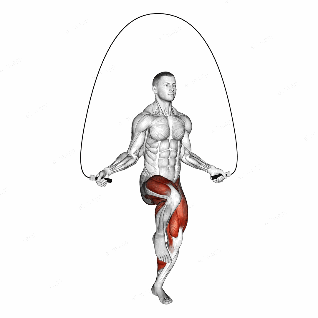 High Knee Jump Rope exercise targeting Cardio