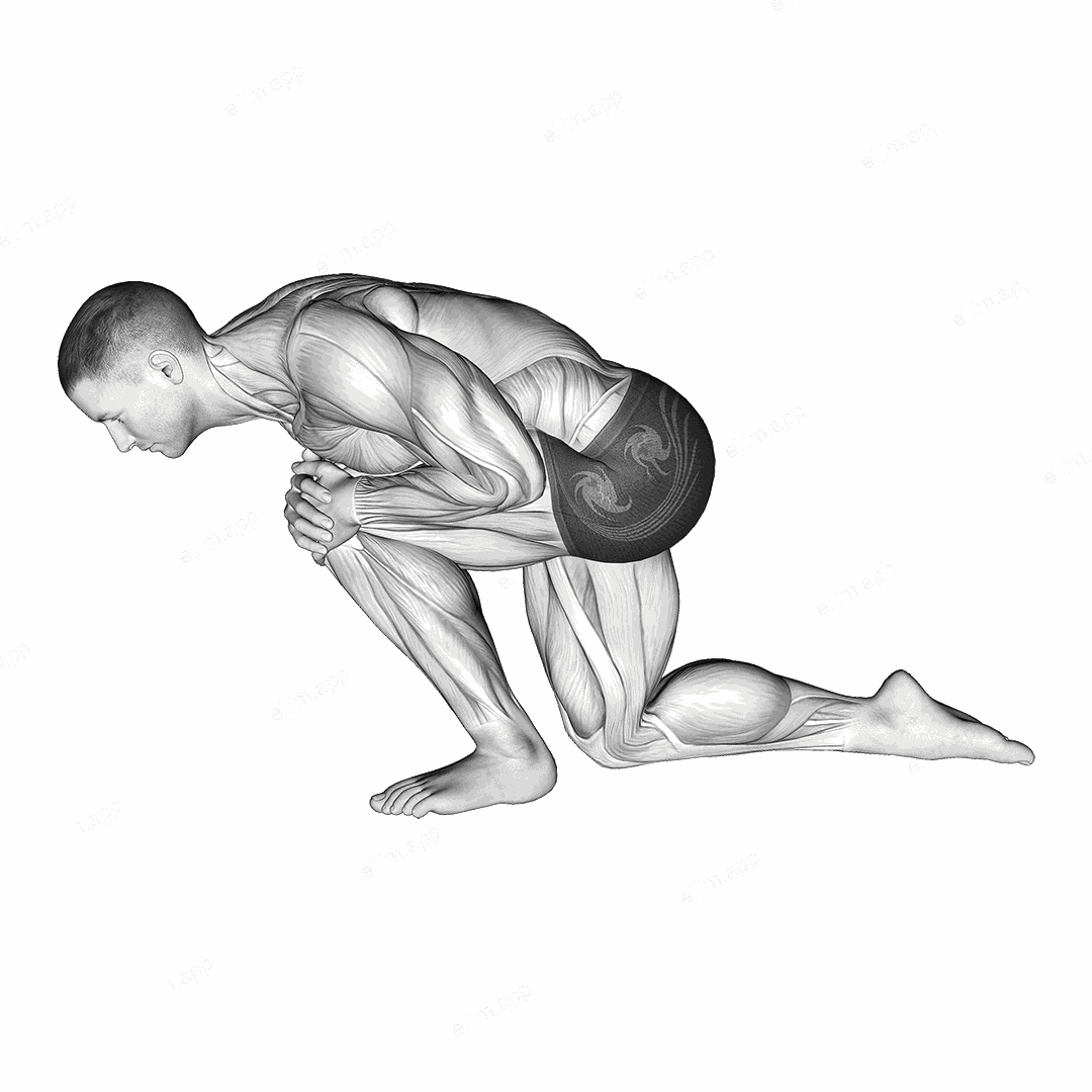 Kneeling Heel Down Achilles Stretch exercise targeting Calves
