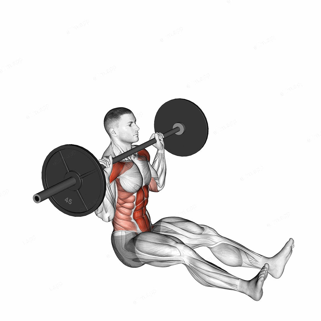 Barbell Z Press exercise targeting Shoulders