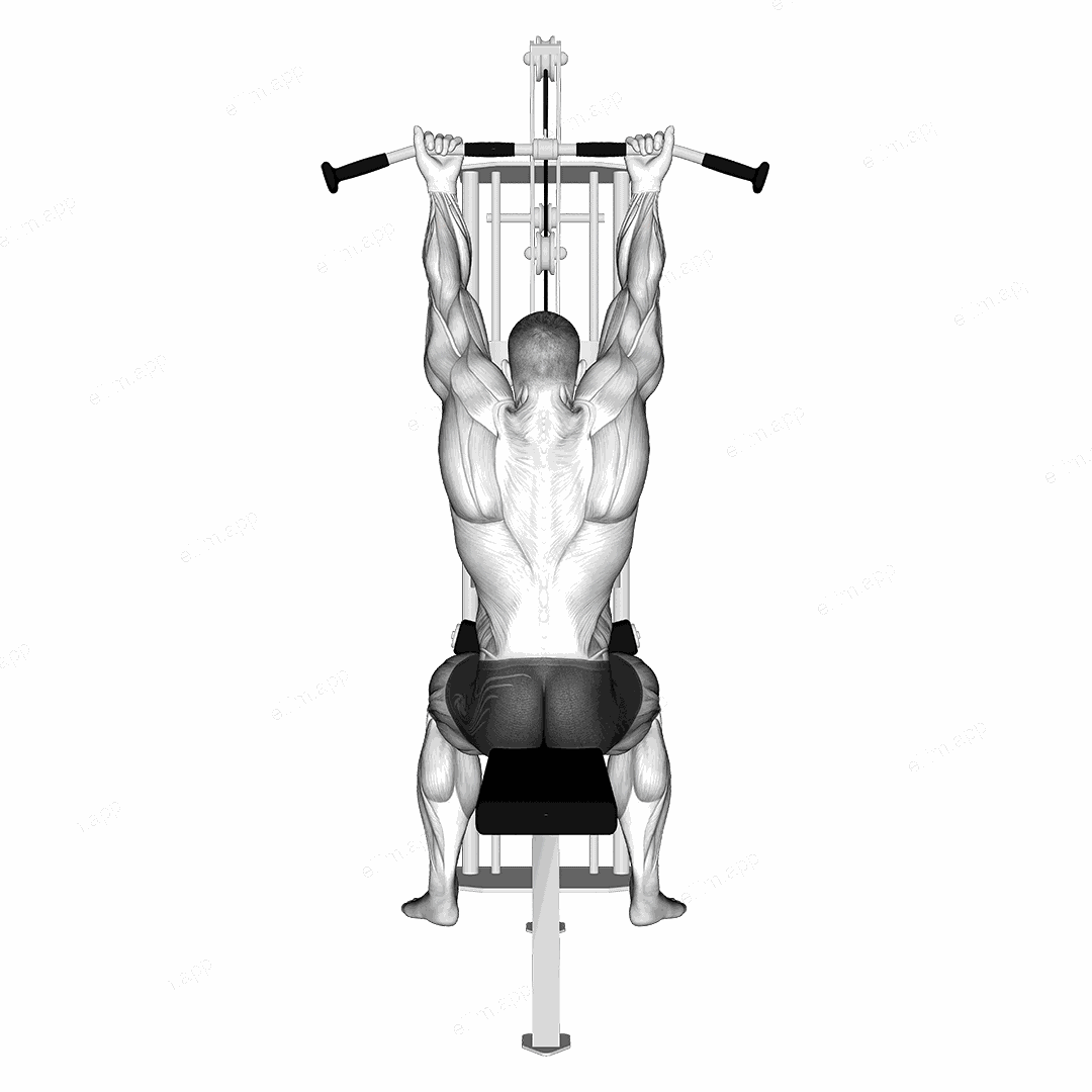 Suspension In Pulley Machine In Supination Stretch exercise targeting Upper Arms