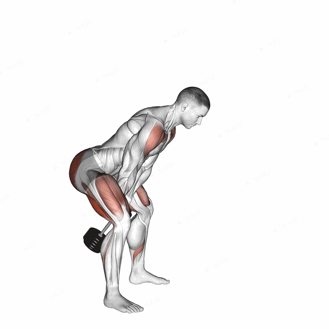 Dumbbell Swing exercise targeting Deltoid Anterior and Gluteus Maximus