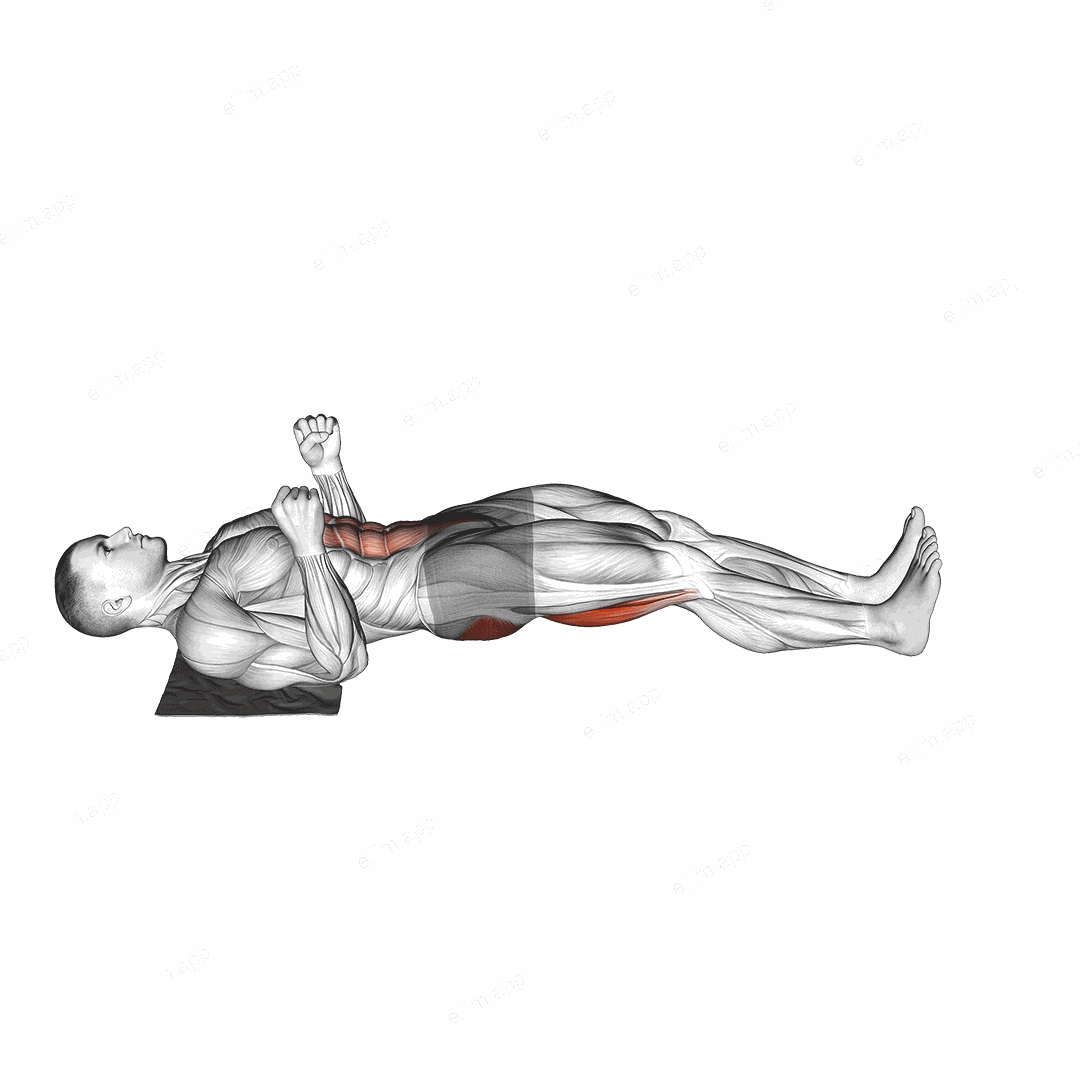 Reverse Sliding Leg Curl on Floor with Towel exercise targeting Thighs