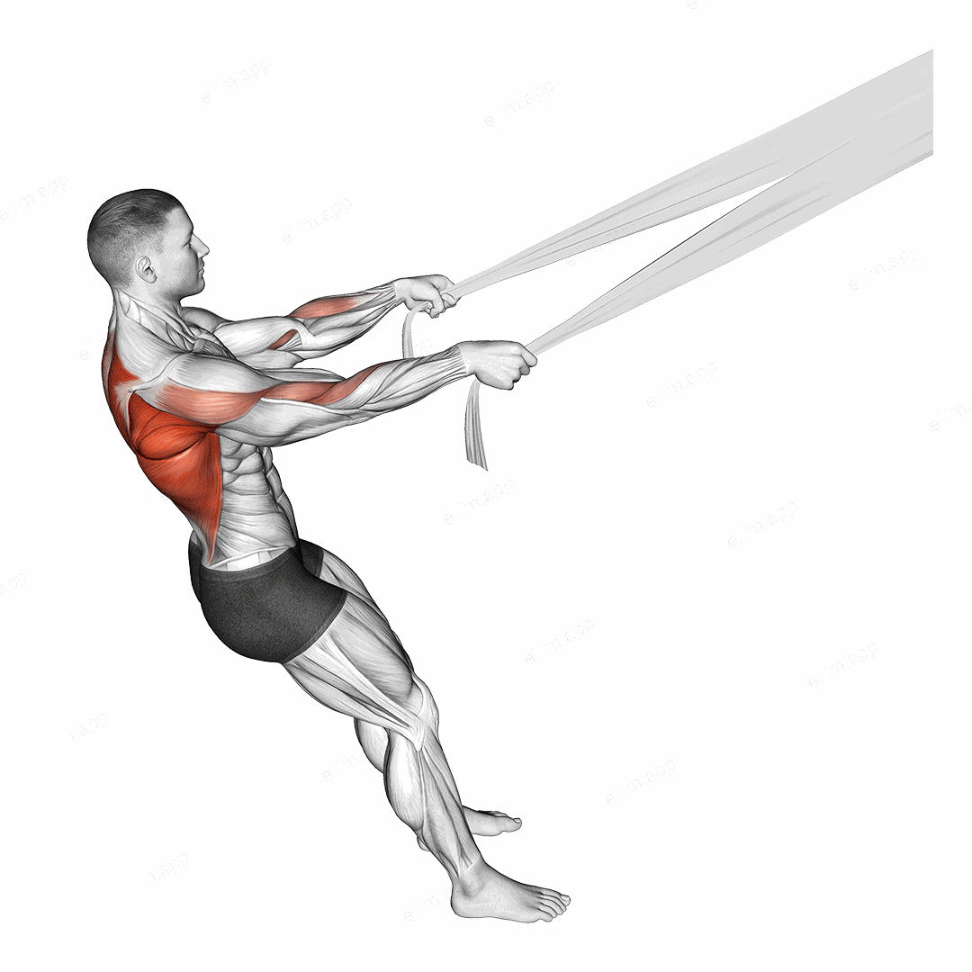 Rear Delt Row with Bed Sheet exercise targeting Back and Infraspinatus