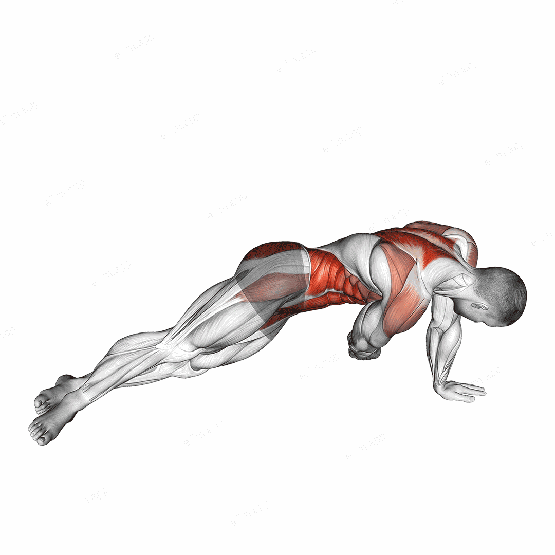 Side Plank Pull exercise targeting Waist