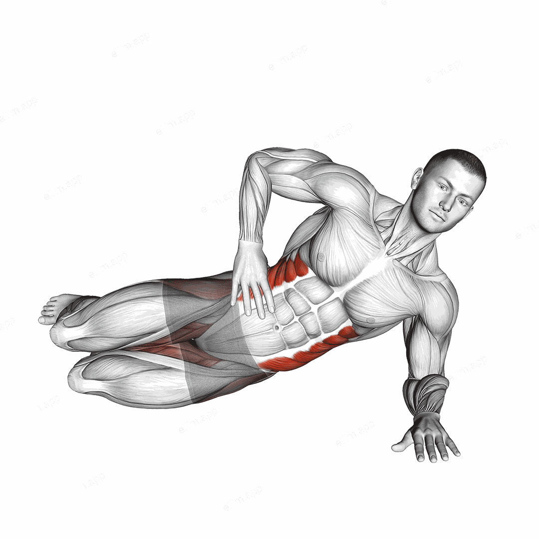 Side Plank Bent Leg Lift exercise targeting Waist