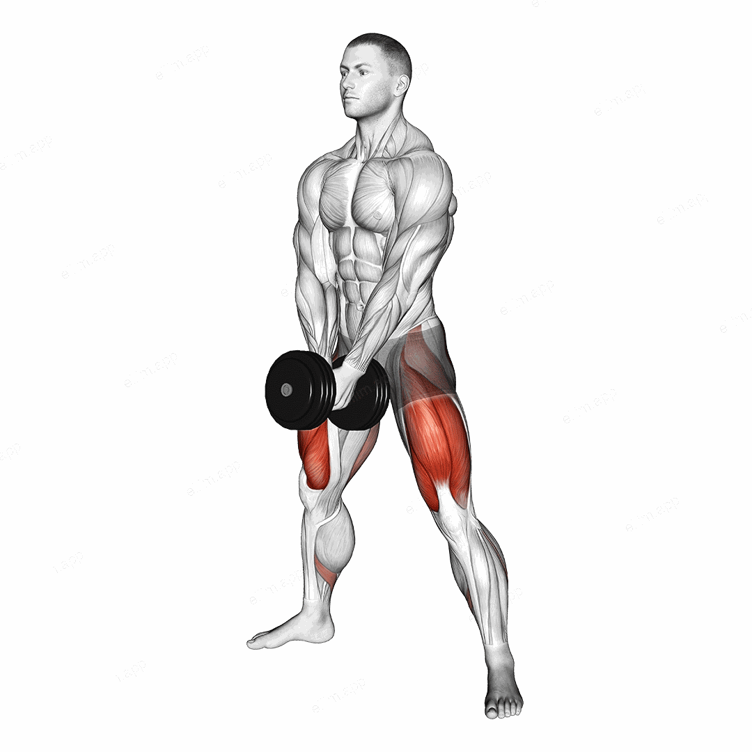 Dumbbell Bar Grip Sumo Squat exercise targeting Gluteus Medius and Gluteus Minimus