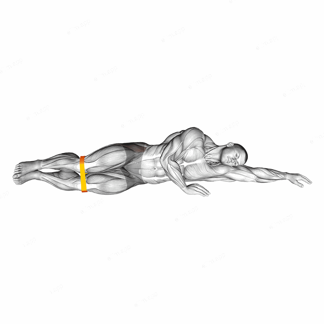 Resistance Band Clam exercise targeting Hips and Gluteus Medius