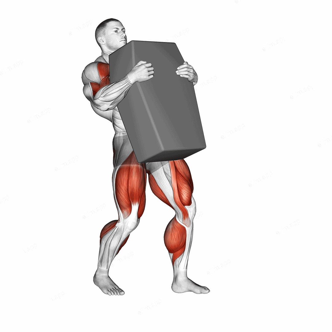 StrongMan Shield Carry exercise targeting Thighs