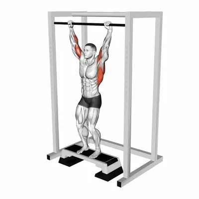 Hangback Bar Stretch exercise targeting Back and Infraspinatus