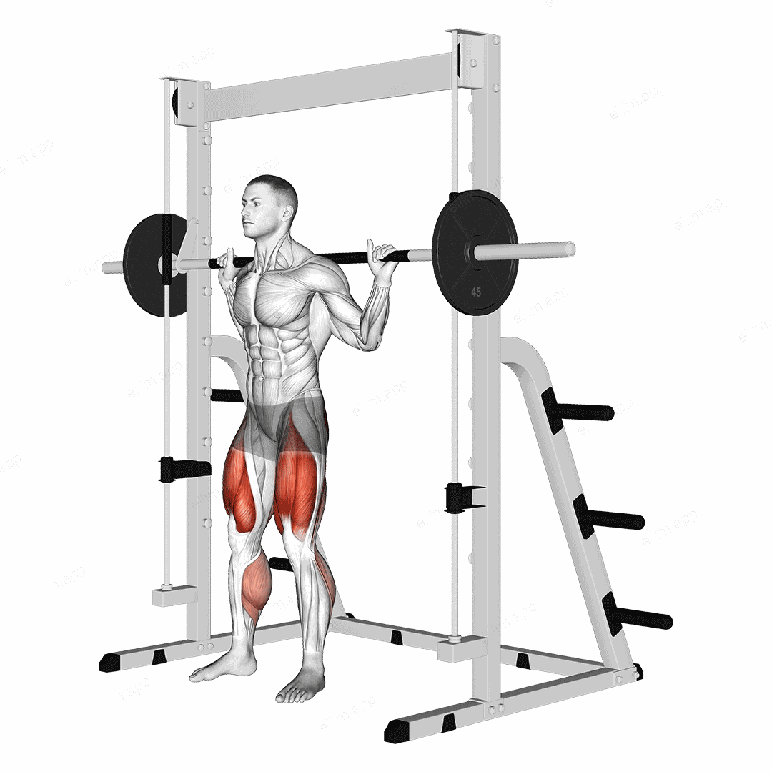 Smith Full Squat exercise targeting Thighs and Gluteus Maximus