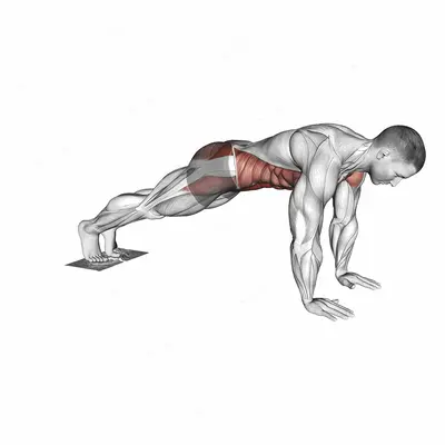 Plank Jack Slide with Towel exercise targeting Waist and Gluteus Medius