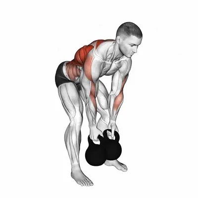 Kettlebell Bent over Alternate Twist Row exercise targeting Back