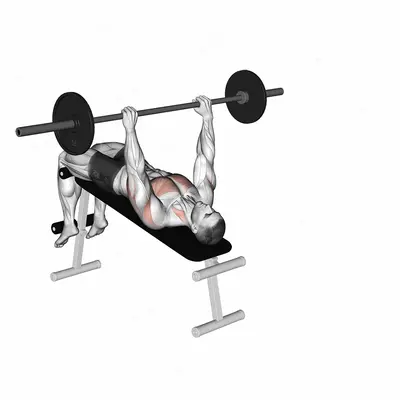 Barbell Decline wide grip pullover exercise targeting Back