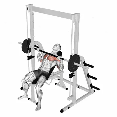 Smith Incline Bench Press exercise targeting Chest and Pectoralis Major Clavicular Head