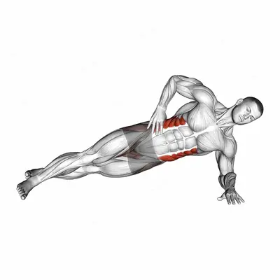 Staggered Leg Side Bridge exercise targeting Waist