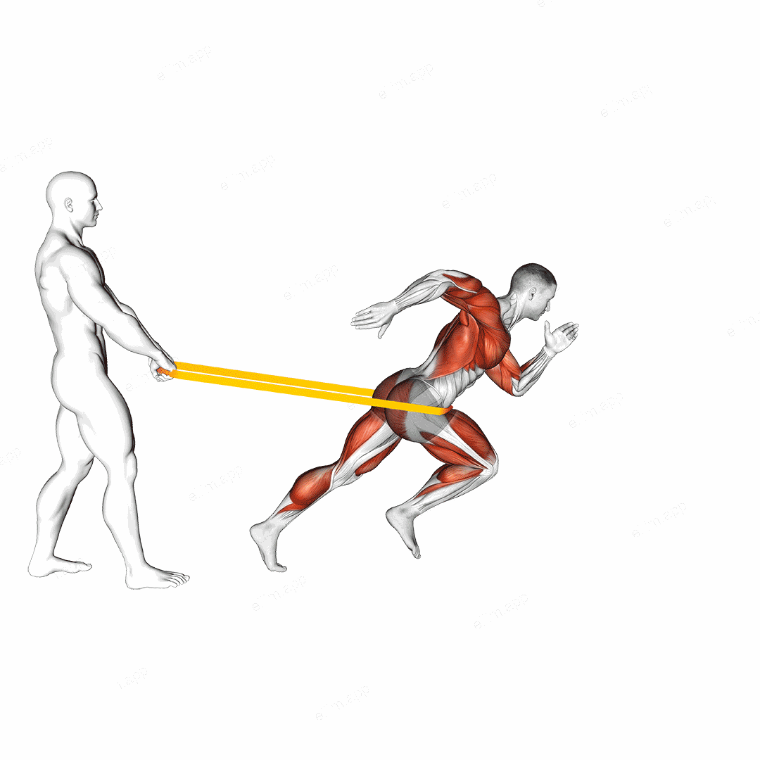 Band Assisted Sprinter Run exercise targeting Cardio