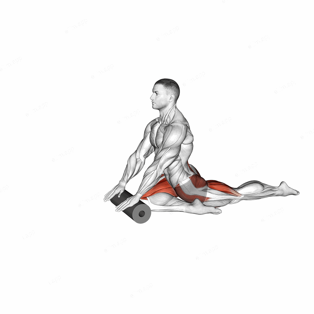 Roll Pigeon Stretch exercise targeting Hips