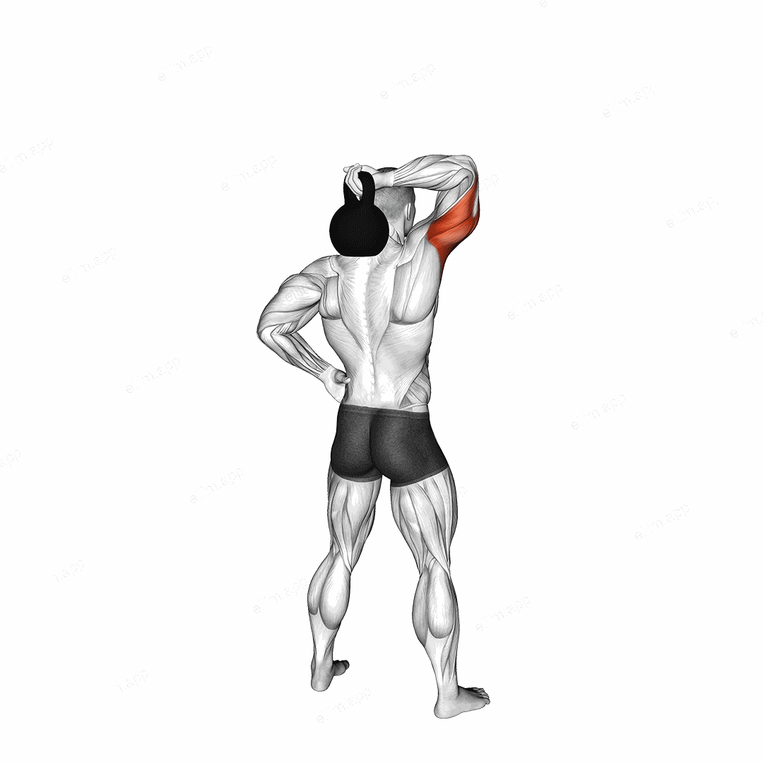 Kettlebell Standing One Arm Extension exercise targeting Upper Arms