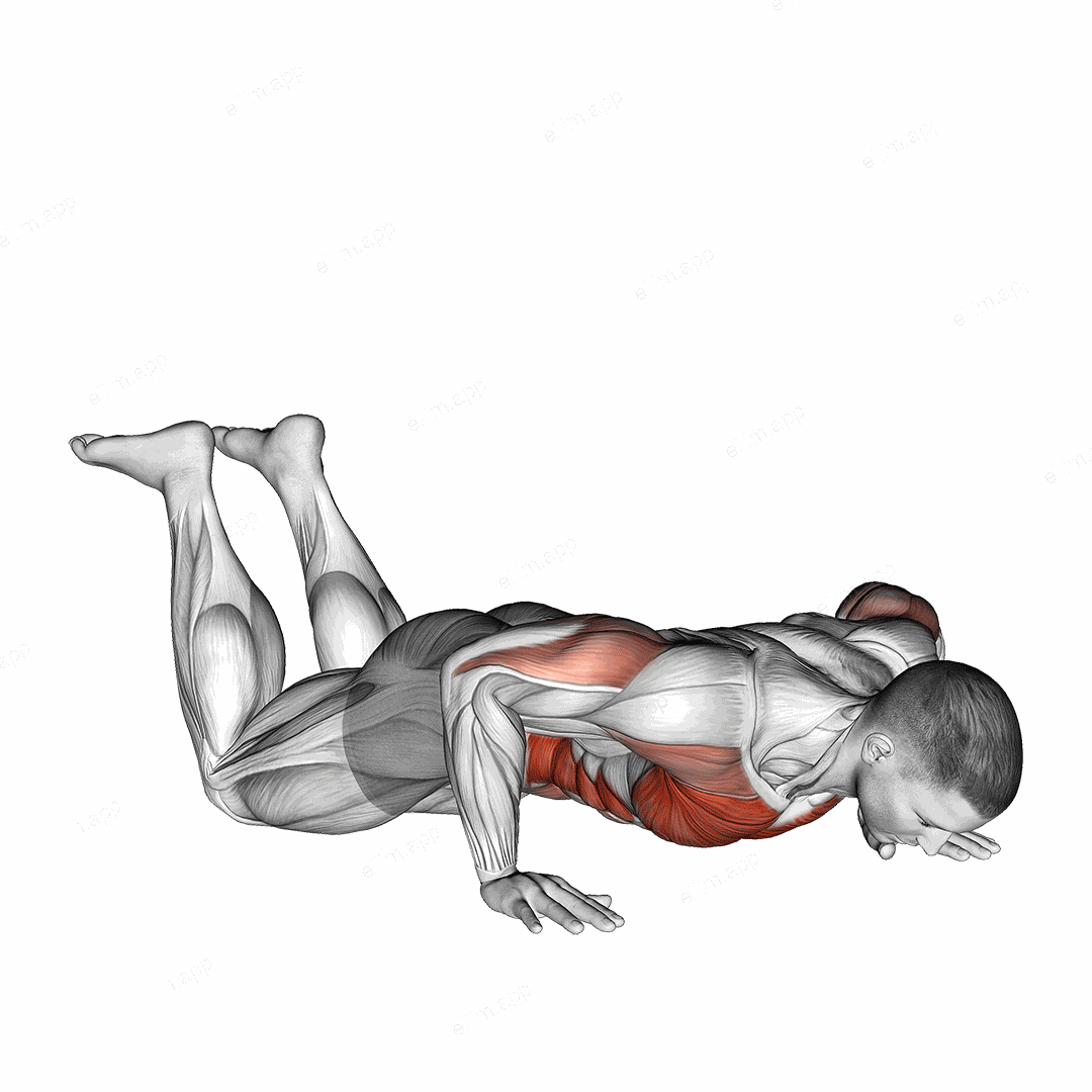 Kneeling Rotational Push Up exercise targeting Chest and Waist
