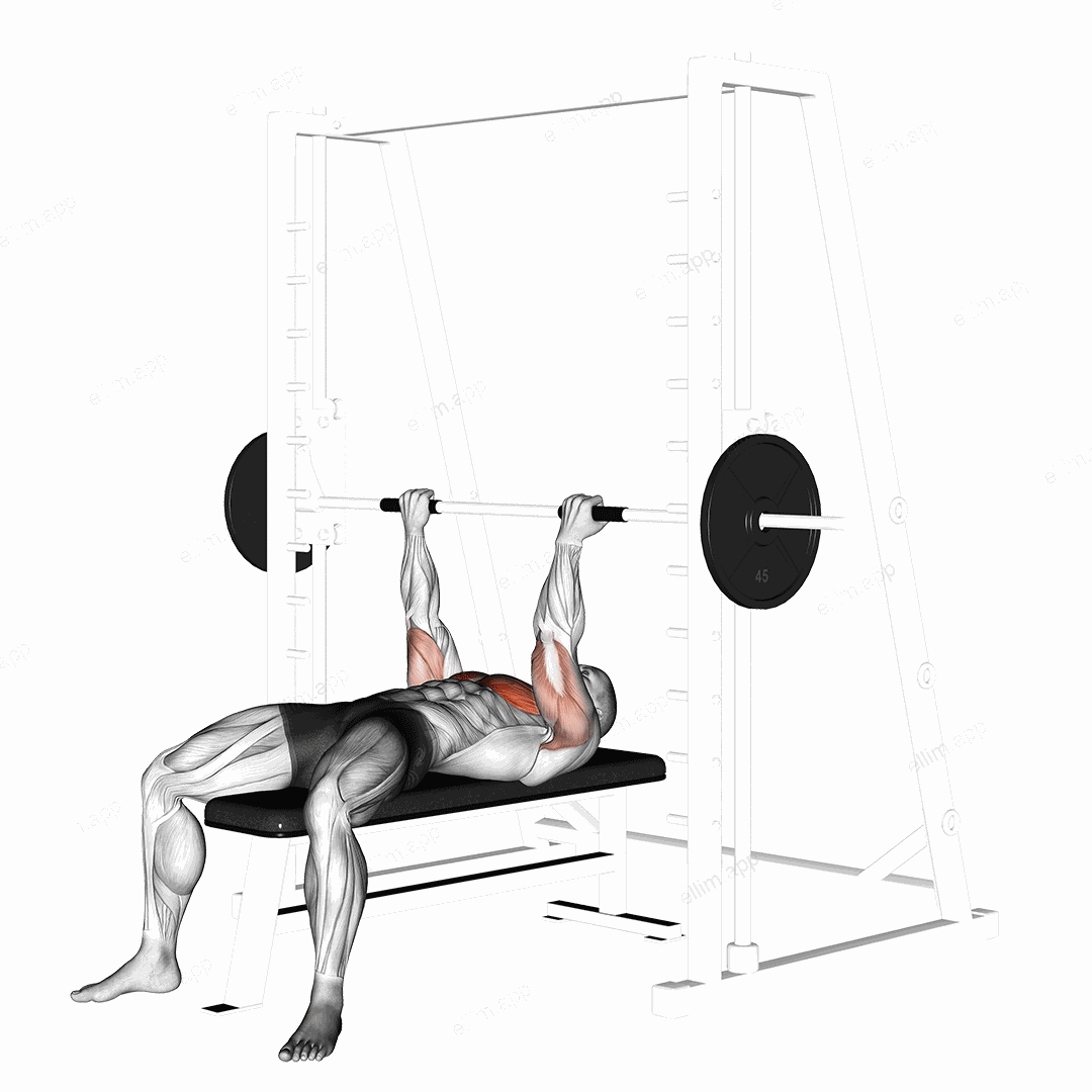 Smith Reverse grip Press exercise targeting Chest