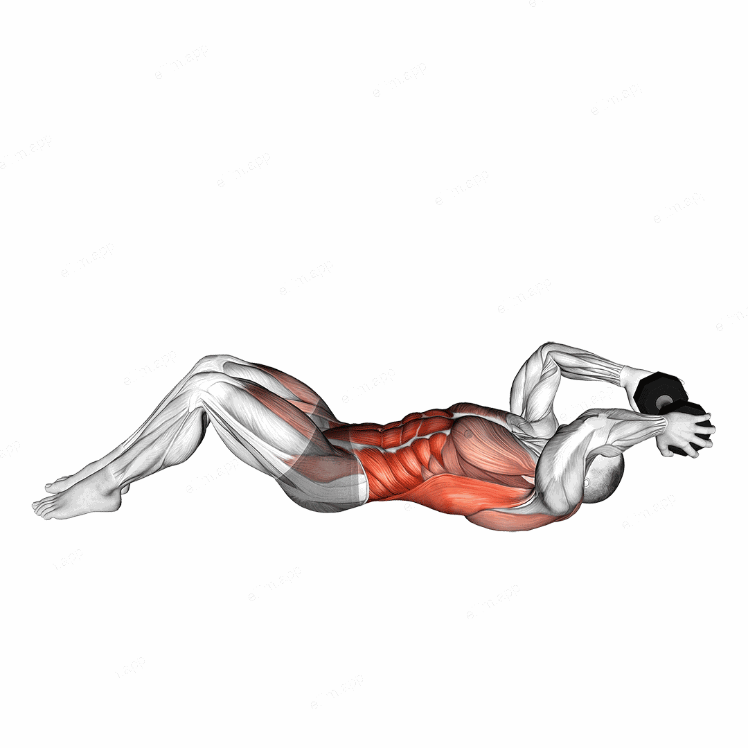 Dumbbell Alternate V up exercise targeting Waist