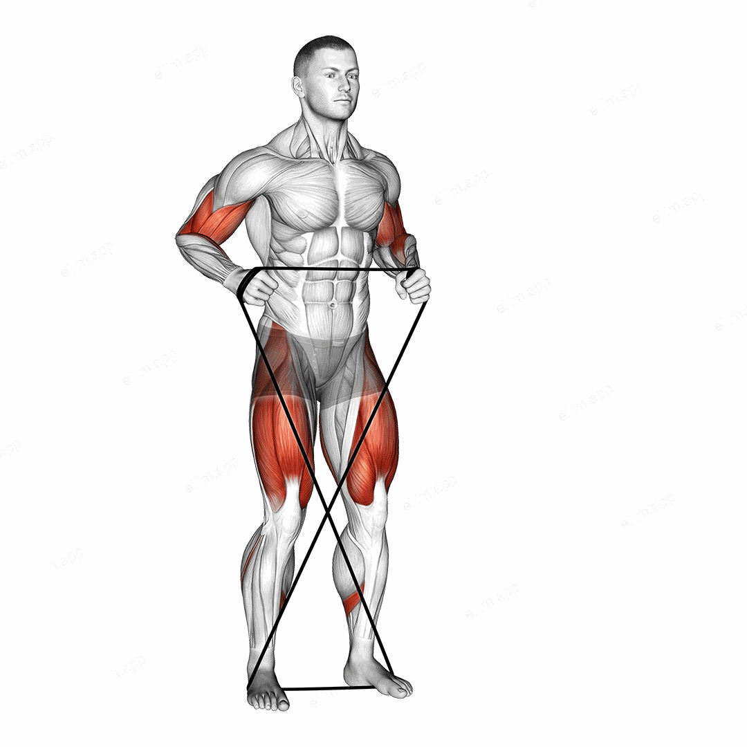 X Band Side Walk exercise targeting Thighs