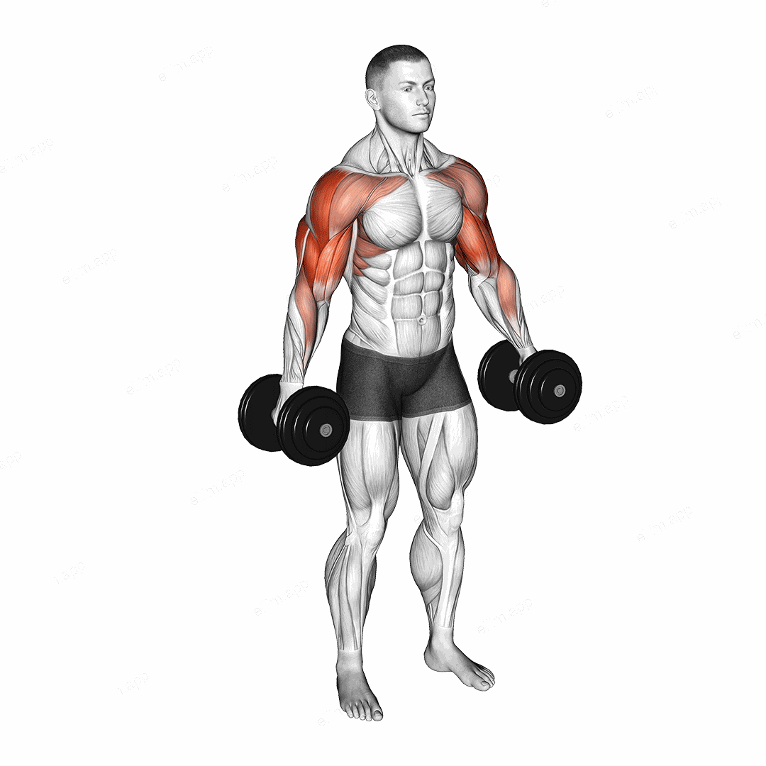 Dumbbell Poliquin Lateral Raise exercise targeting Shoulders