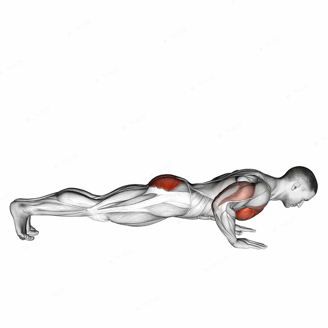 Outside Leg Kick Push Up exercise targeting Hips