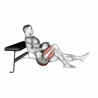 Dumbbell Single Leg Hip Thrust exercise targeting Hips and Gluteus Maximus