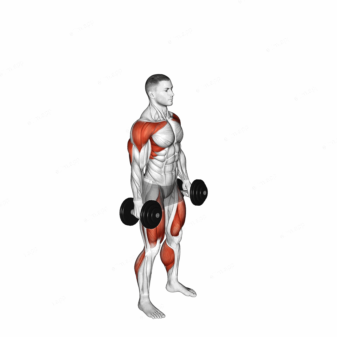 Dumbbell Hang Clean and Jerk exercise targeting Weightlifting