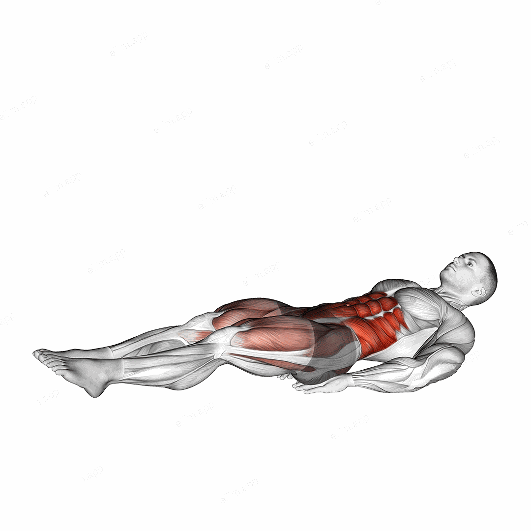 Lying Leg Hip Side Raise on Floor exercise targeting Iliopsoas and Obliques