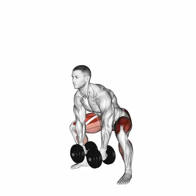 Dumbbell Sumo Deadlift exercise targeting Hips