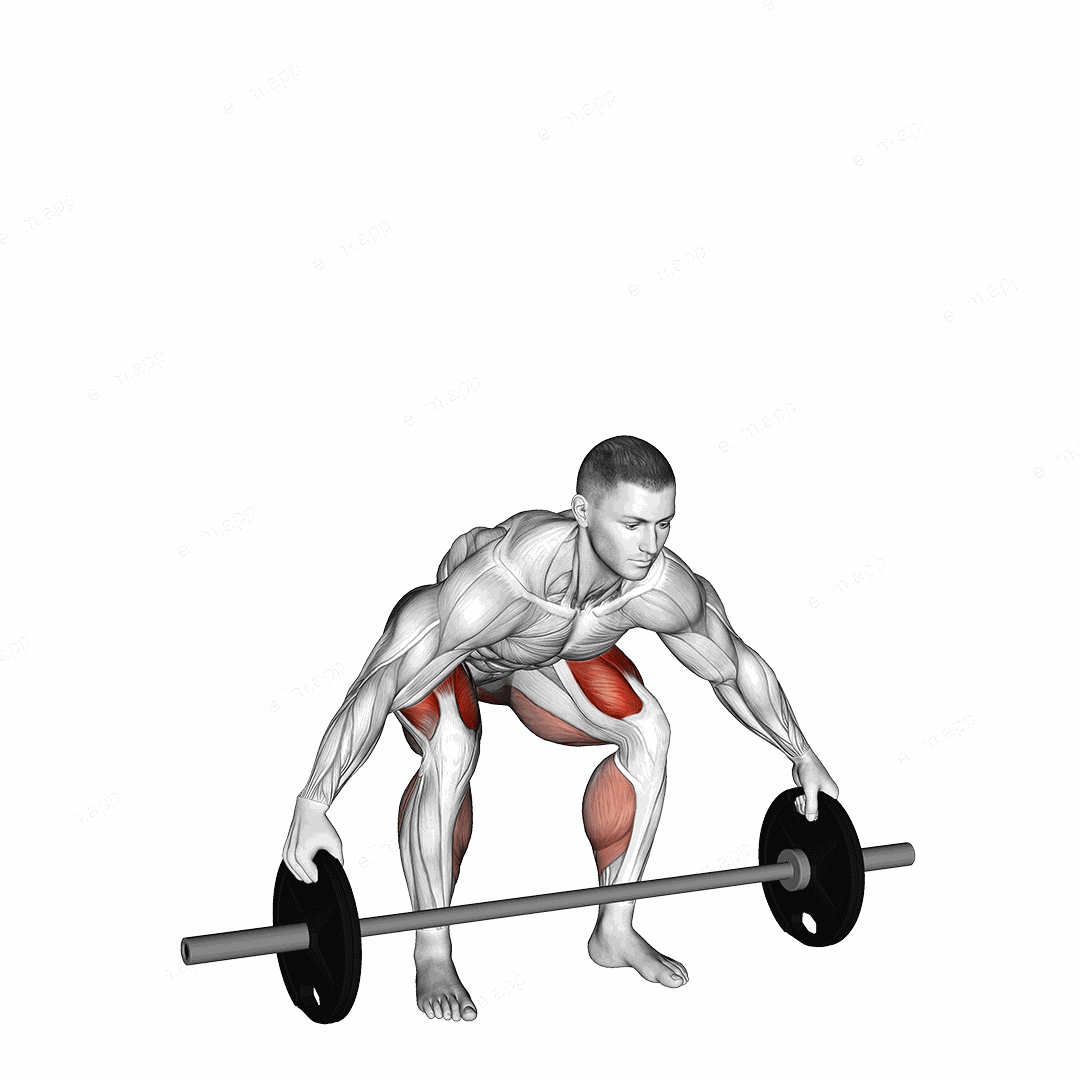 Barbell Reeves Deadlift exercise targeting Hips