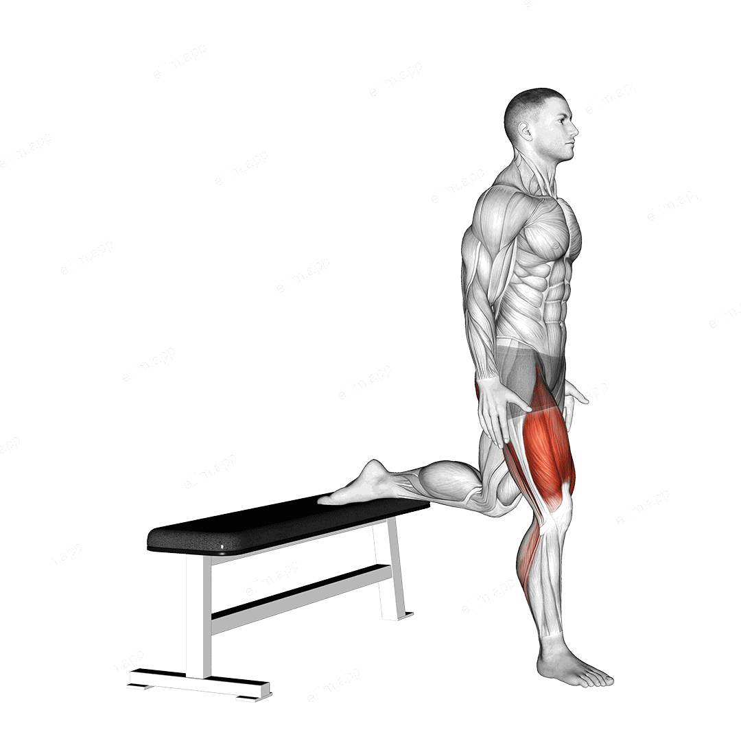 Bulgarian Jump Squat exercise targeting Thighs